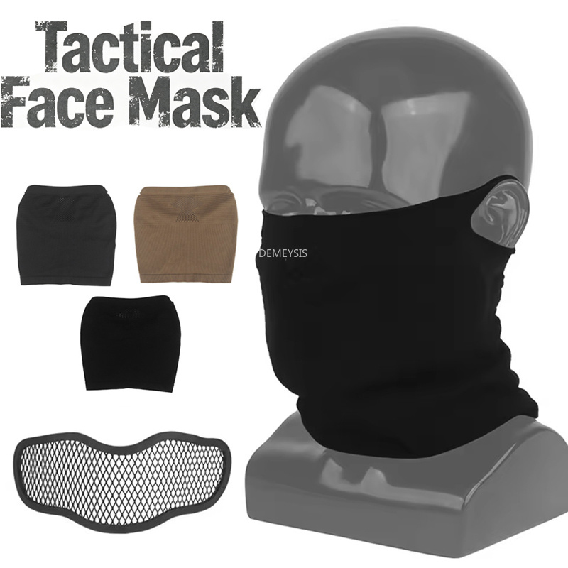 Camo Face Paint - エアソフトバラクラバ戦術ハンティングフェイスマスク、取り外し可能なスチールメッシュガード付き、通気性、防塵、防風、乗馬、ハイキング用マスク