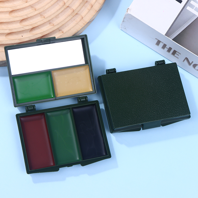 Camo Face Paint - 1 個 5 色迷彩フェイスペイントパレットミラー付き顔ボディ油絵ペイント顔料ハロウィンコスプレメイクアップパーティー用