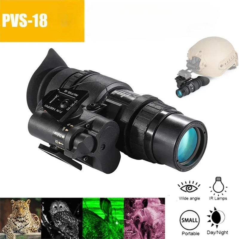 Trail Camera Infrared - 狩猟用ヘッドマウント式暗視単眼鏡ヘルメット PVS-18 NVG 赤外線暗視装置
