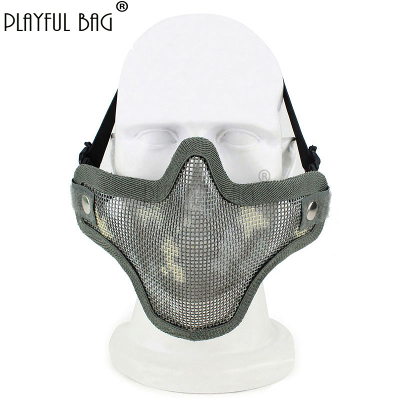 強化スケルトンスチールメッシュハーフフェイスマスクペイントボ - Camo Face Paint のレビューと価格