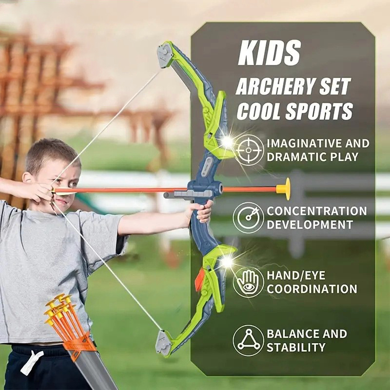 子供用弓矢セット。子供向けの弓術練習用、リカーブボウ、屋外ス - Outdoor Hunting Games For Kids のレビューと価格